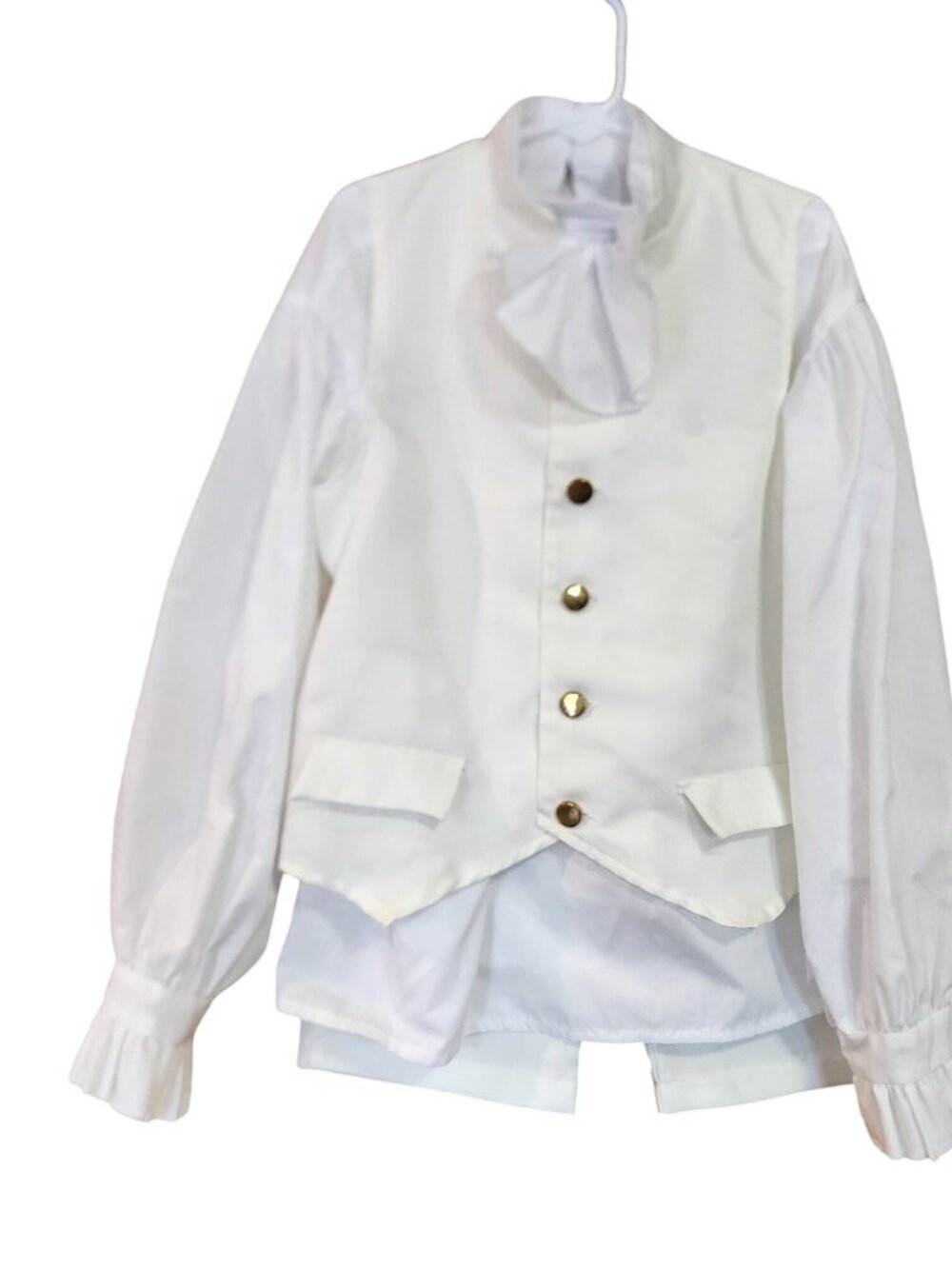 Colonial Boy Halloween Costume Size XL Cream / White